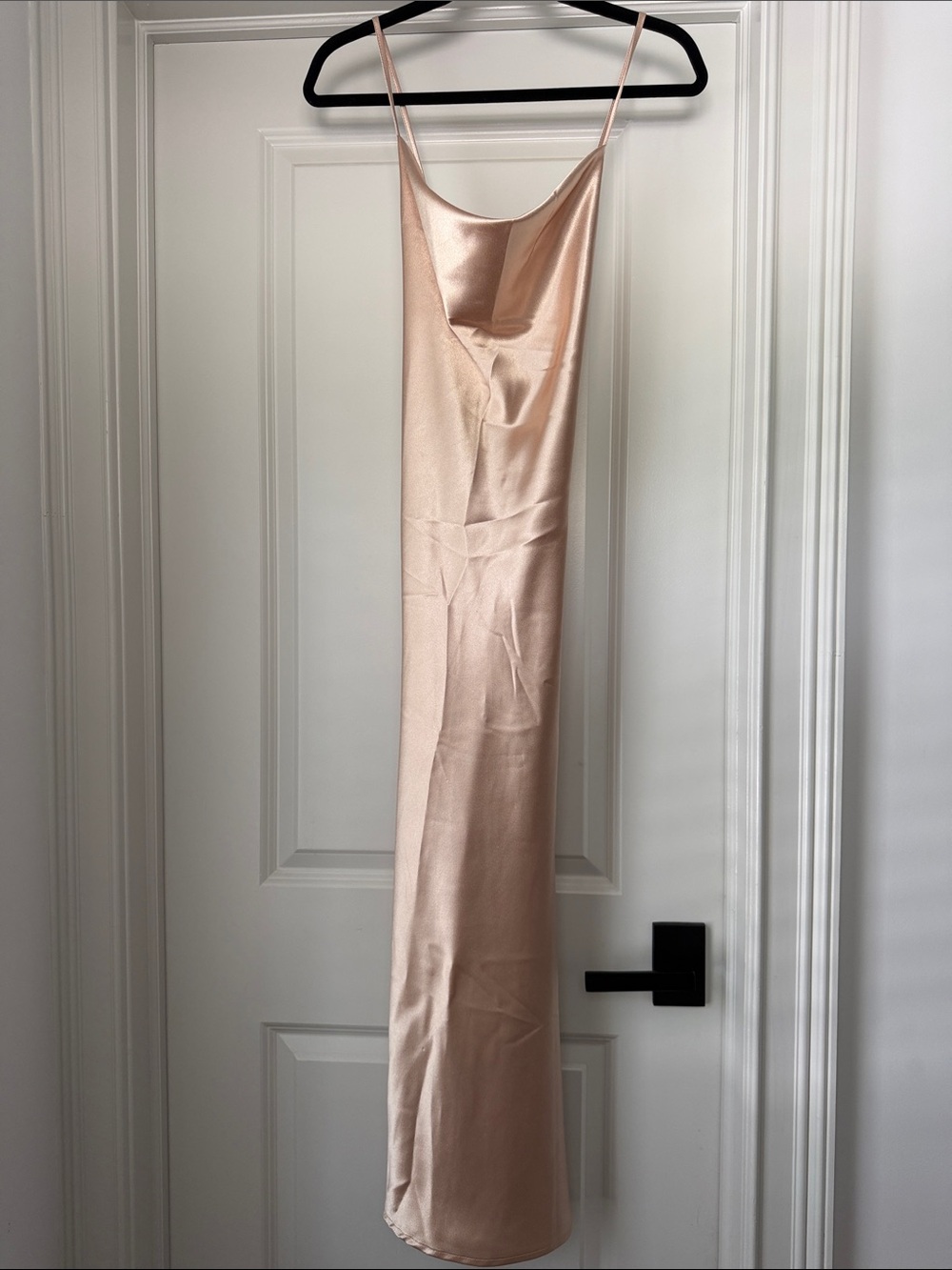 SHEIN Satin Cowl Neck Maxi Dress in Gold